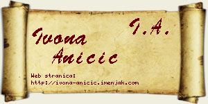 Ivona Aničić vizit kartica